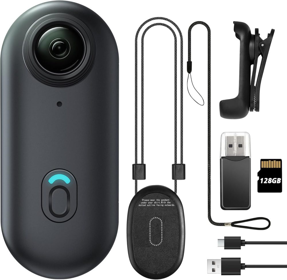 128GB FHD 1080P Mini Body Camera, Wearable Action Body Cam, Thumb Size Hands Free Recording Body Worn Camera, Premium Portable Camcorder Mount Anywhere for Work, Travel, Pet Walking (Black)