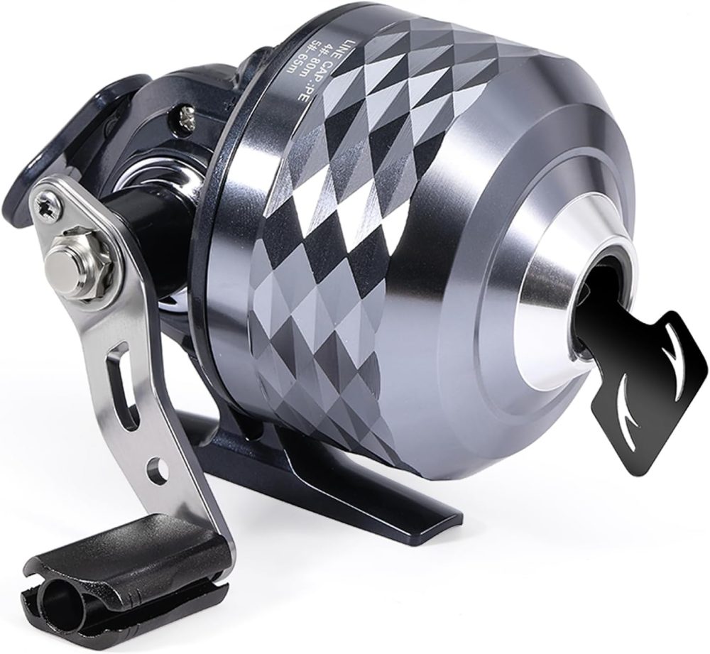 Sougayilang Spincast Fishing Reel, Easy to Use Push Button Casting Design，High Speed 3.9 :1，All-Metal Gears, Changeable Right/Left-Hand Retrieve, Includes Monofilament Line