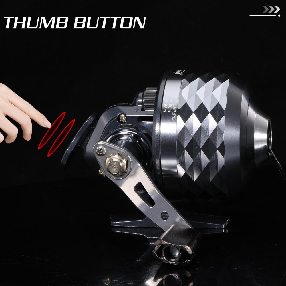 Sougayilang Spincast Fishing Reel, Easy to Use Push Button Casting Design，High Speed 3.9 :1，All-Metal Gears, Changeable Right/Left-Hand Retrieve, Includes Monofilament Line - Image 7